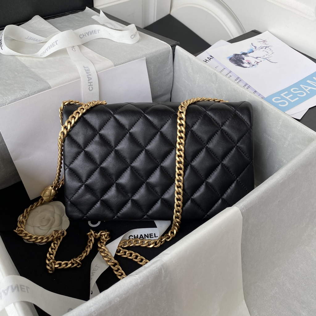 Chanel AS3609 Flap Bag Lambskin Black
