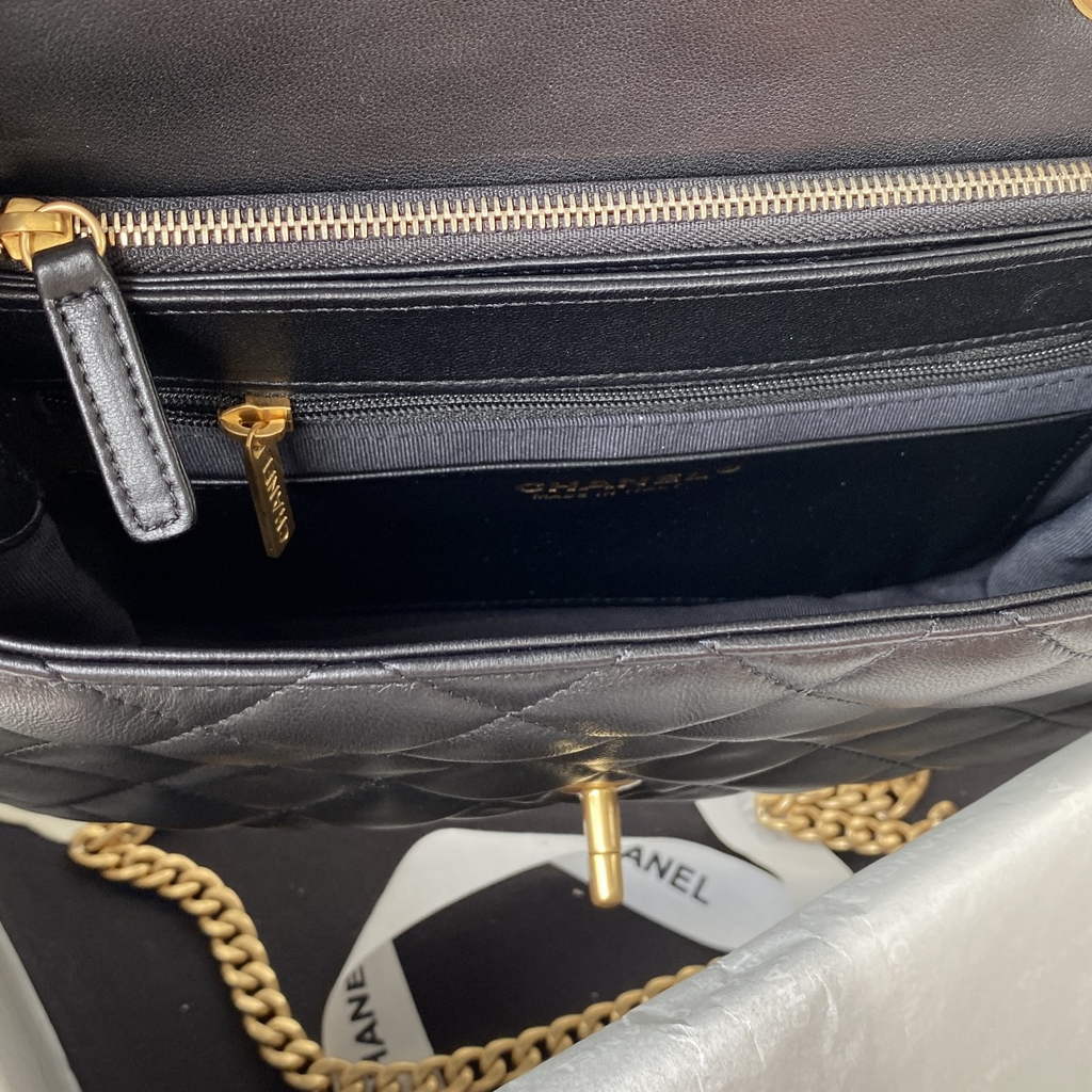 Chanel AS3609 Flap Bag Lambskin Black