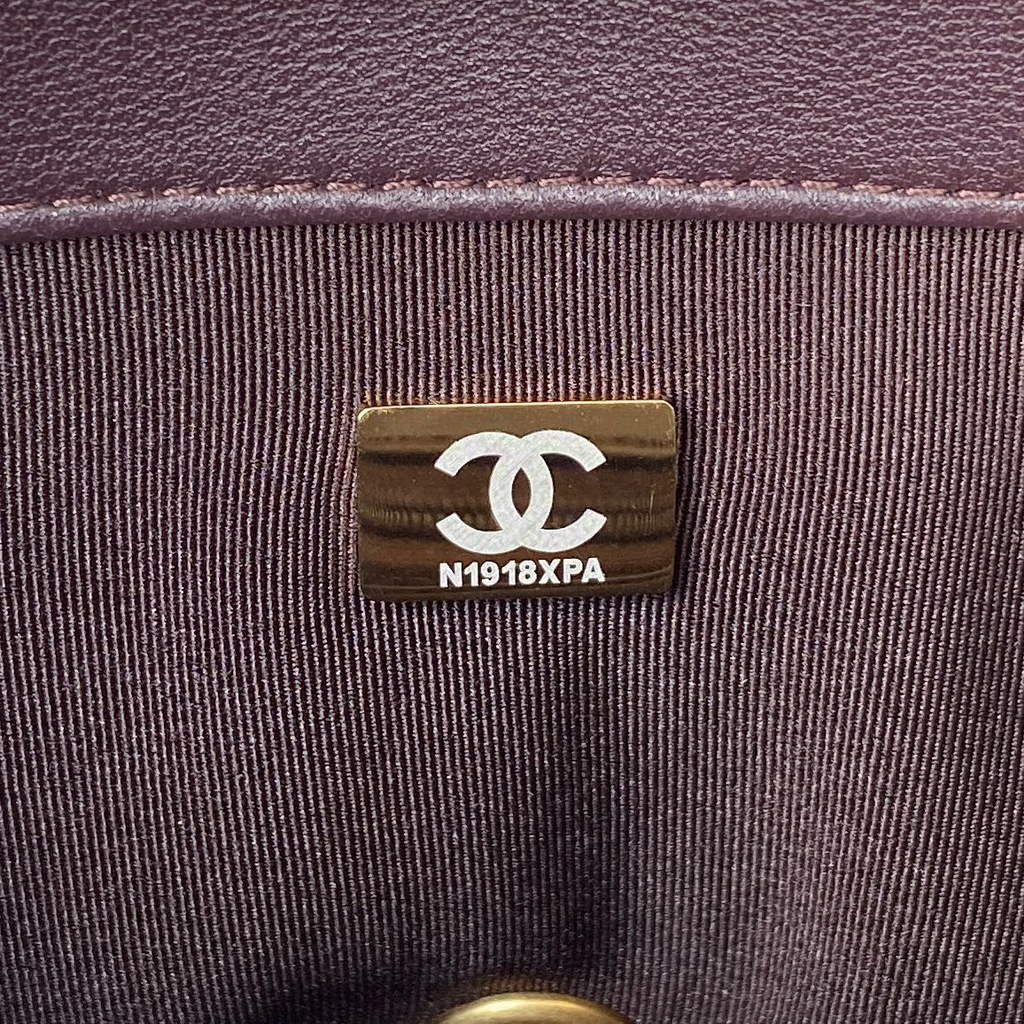 Chanel AS3609 Flap Bag Lambskin Dark Brown