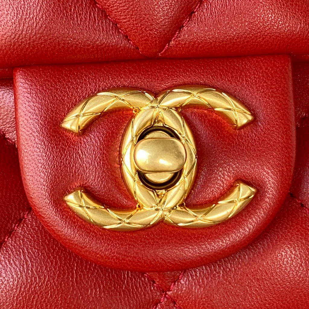 Chanel AS3609 Flap Bag Lambskin Red