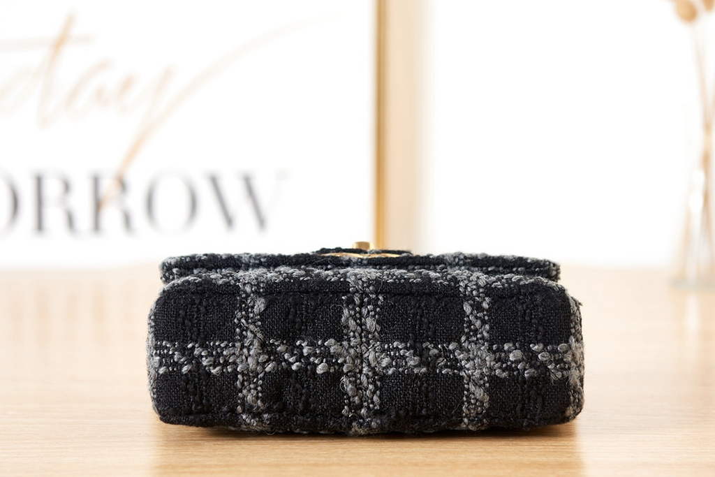 Chanel AS3611 Small Flap Bag Wool tweed gold-tone Black