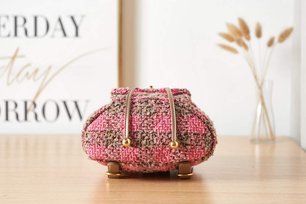 Chanel AS3615 Backpacks Wool tweed gold-tone metal Multicolor