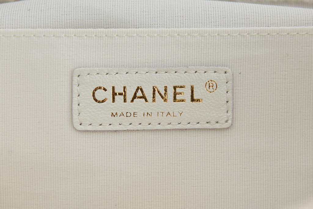 Chanel AS3615 Backpacks Wool tweed gold-tone metal White
