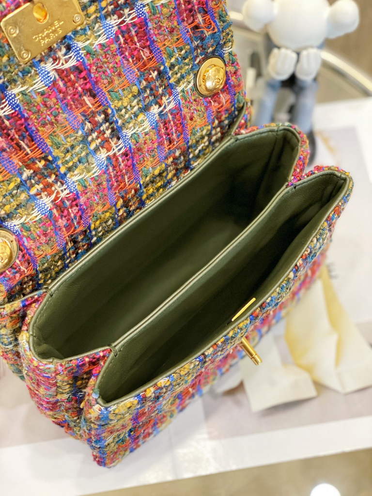 Chanel AS3639 Small Flap Bag Wool cotton tweed Multicolor
