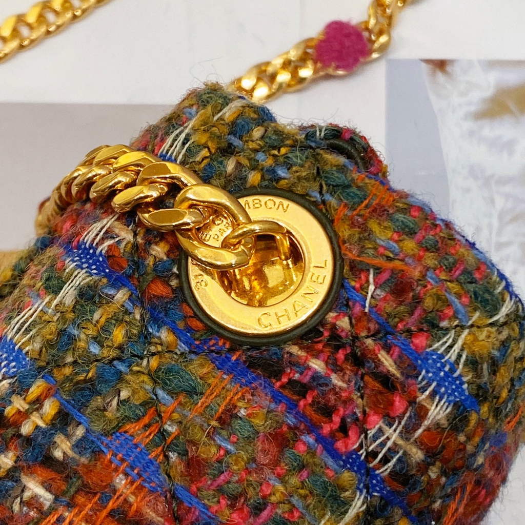 Chanel AS3639 Small Flap Bag Wool cotton tweed Multicolor