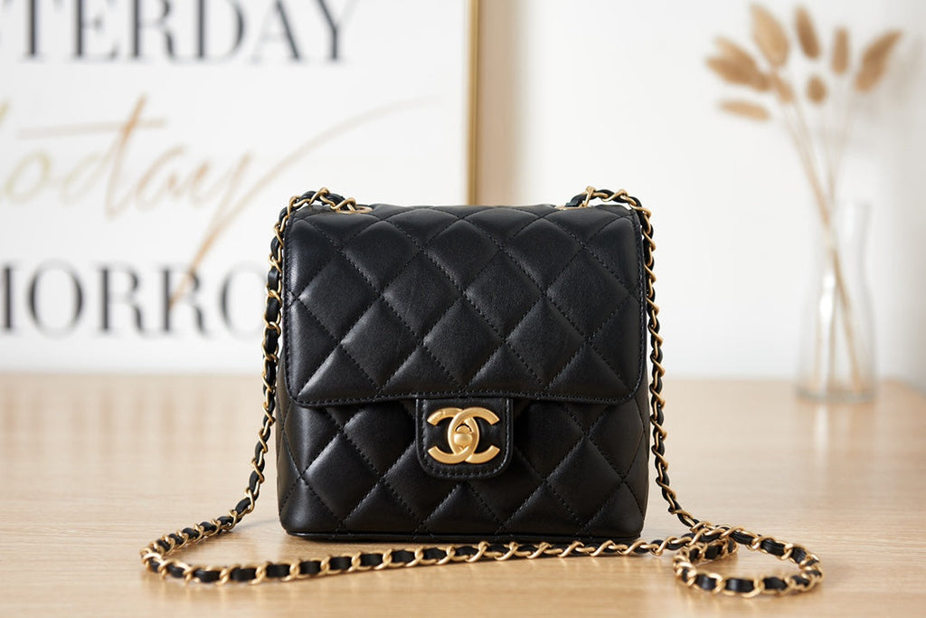Chanel AS3648 Mini Flap Bag Lambskin Gold-Tone Metal Black