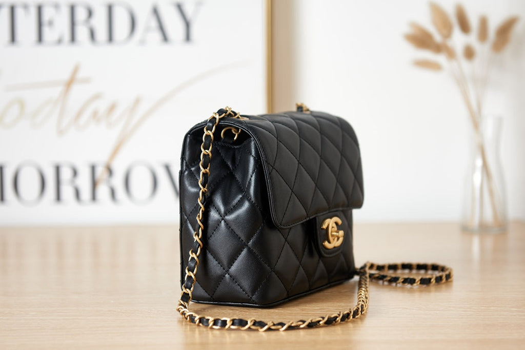 Chanel AS3648 Mini Flap Bag Lambskin Gold-Tone Metal Black