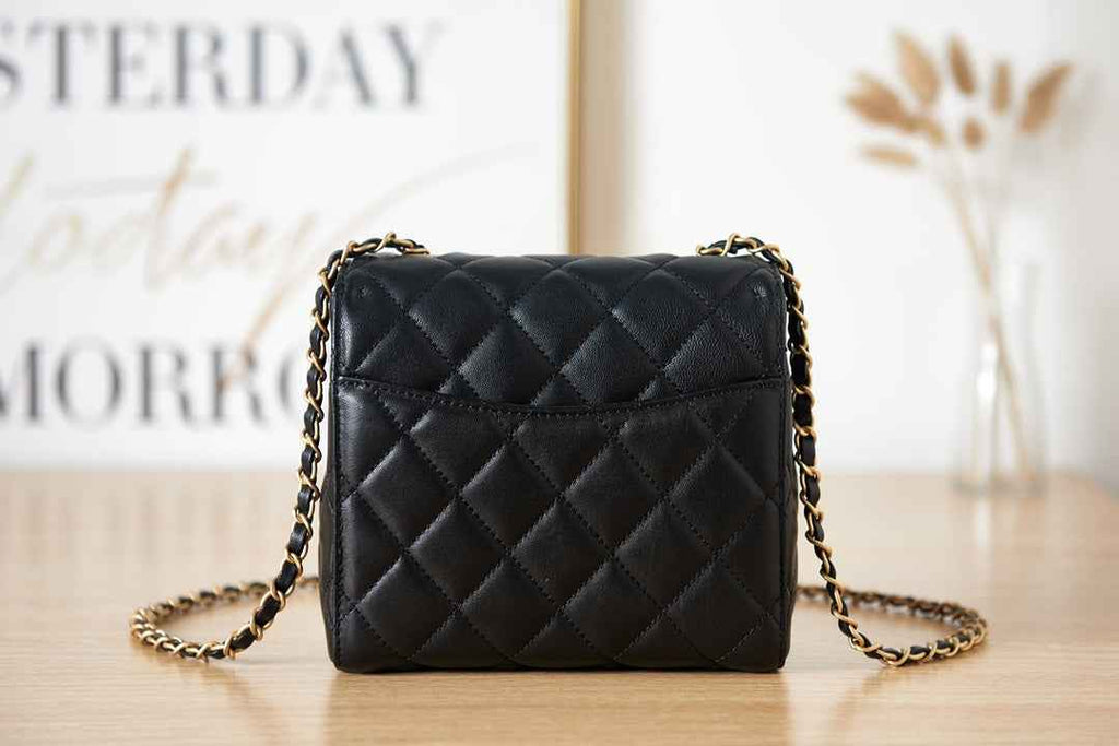Chanel AS3648 Mini Flap Bag Lambskin Gold-Tone Metal Black