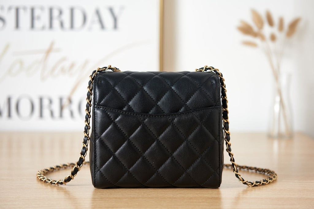Chanel AS3648 Mini Flap Bag Lambskin Gold-Tone Metal Black