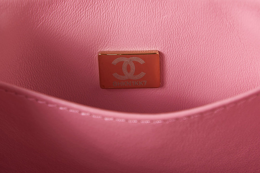 Chanel AS3648 Mini Flap Bag Lambskin Gold-Tone Metal Pink