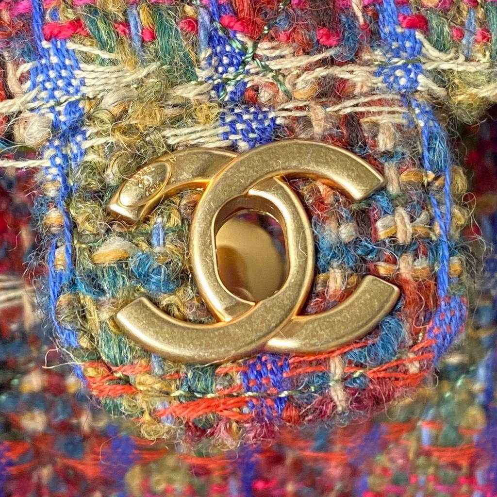 Chanel AS3648 Mini Flap Bag Tweed Gold-Tone Metal Multicolor