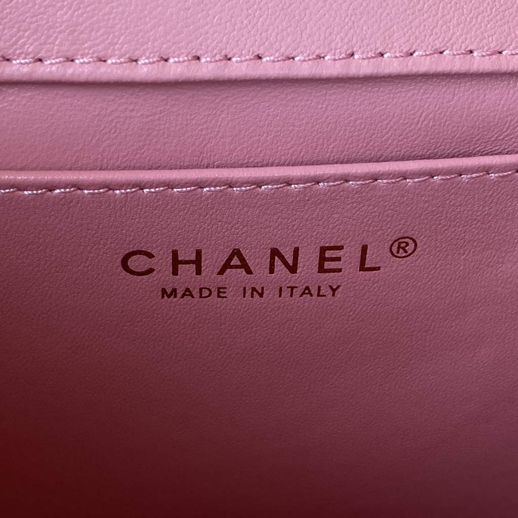 Chanel AS3649 Small Flap Bag Lambskin Gold-Tone Metal Pink