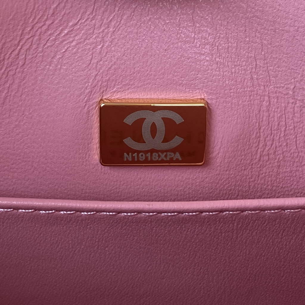 Chanel AS3649 Small Flap Bag Lambskin Gold-Tone Metal Pink