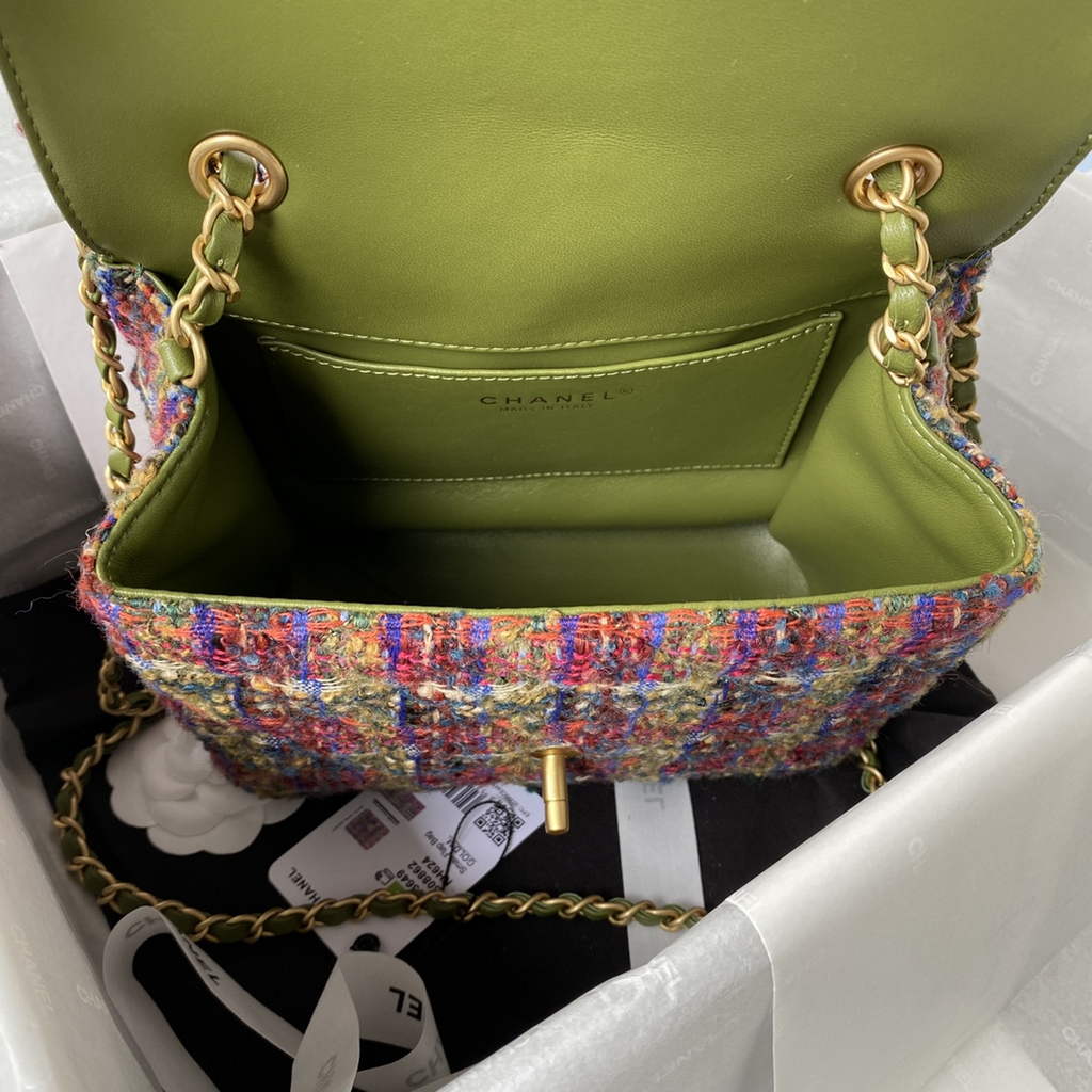 Chanel AS3649 Small Flap Bag Tweed Gold-Tone Metal Multicolor