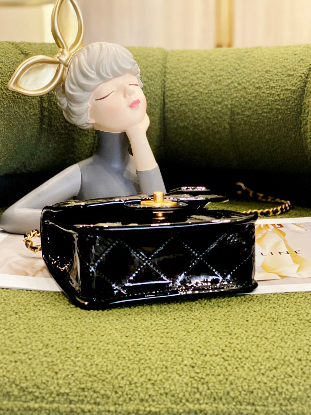 Chanel AS3652 Small Flap Bag with Top Handle Black Skin
