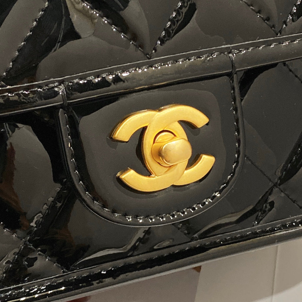 Chanel AS3652 Small Flap Bag with Top Handle Black Skin
