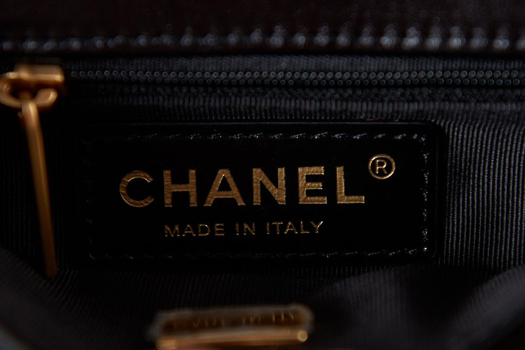 Chanel AS3652 Small Flap Bag with Top Handle Black Wool Tweed