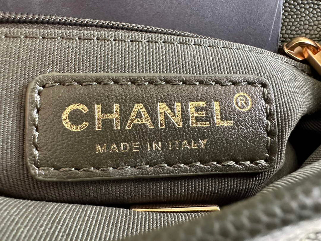 Chanel AS3652 Small Flap Bag with Top Handle Green