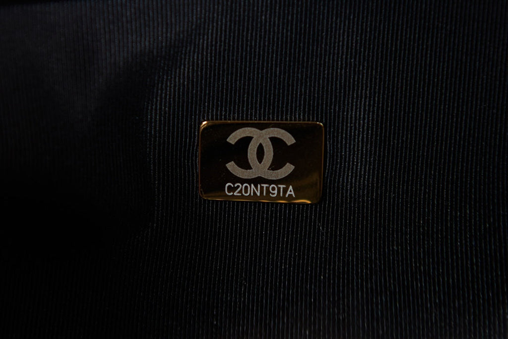Chanel AS3653 Small Flap Bag with Top Handle Black Wool Tweed