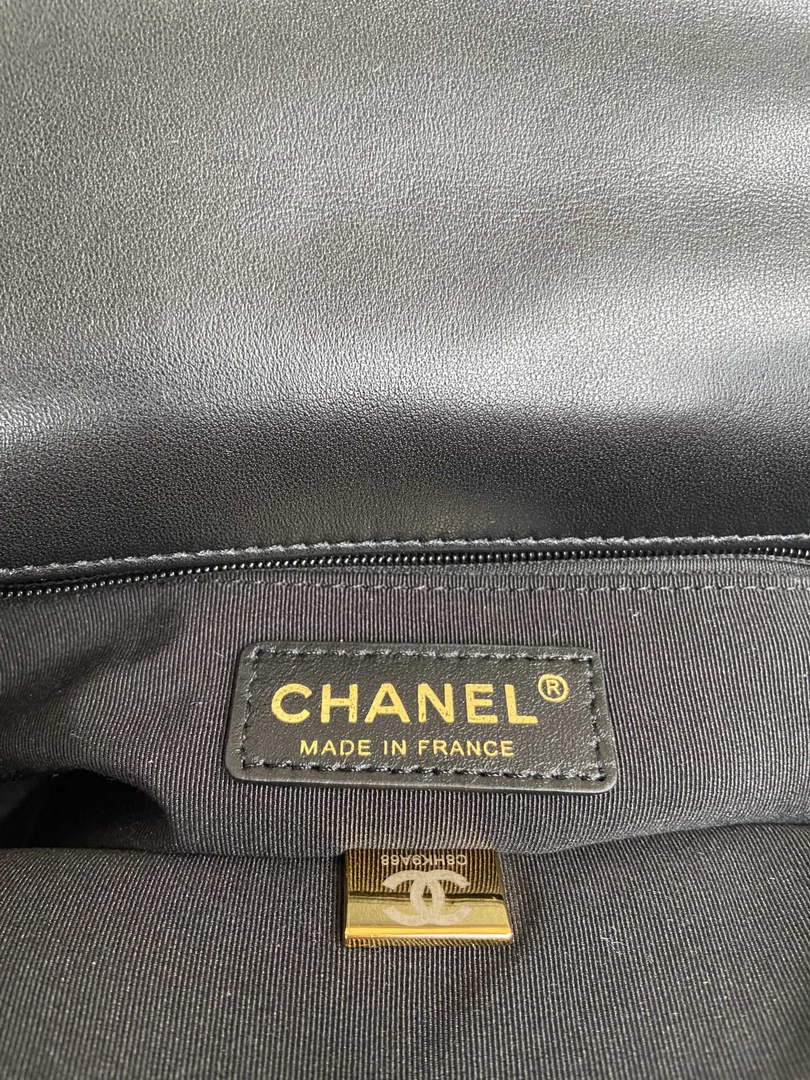 Chanel AS3653 Small Flap Bag with Top Handle White Wool Tweed