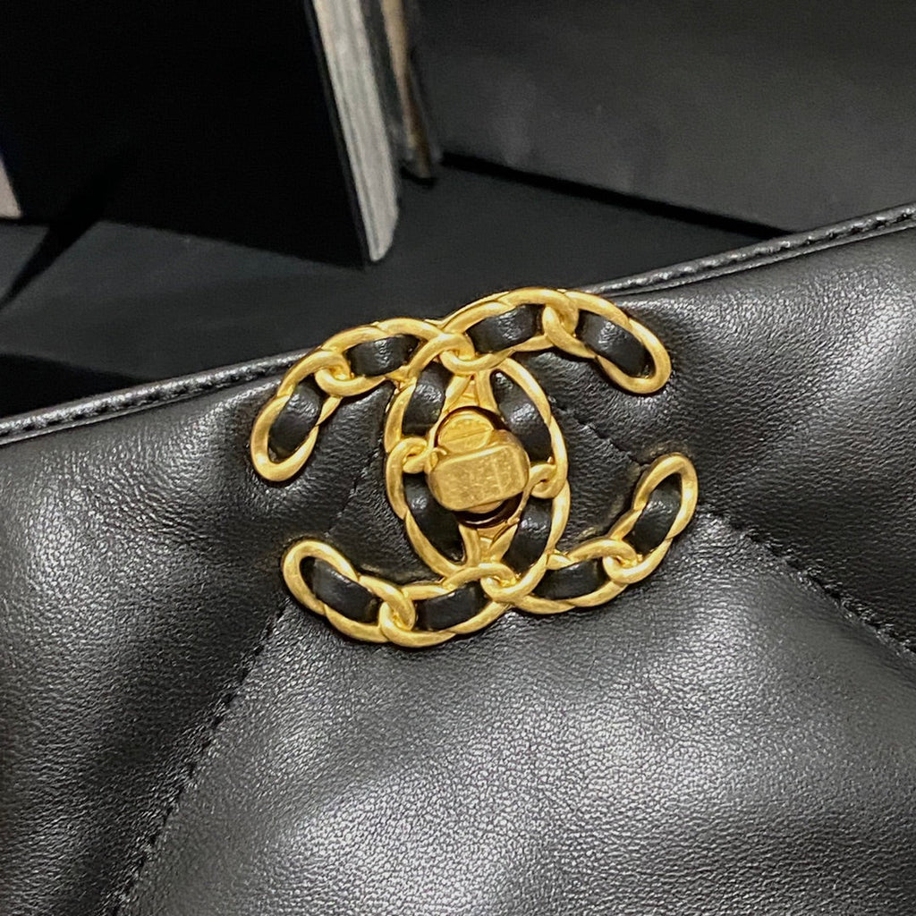 Chanel AS3660 19 Shopping Bag Lambskin Black