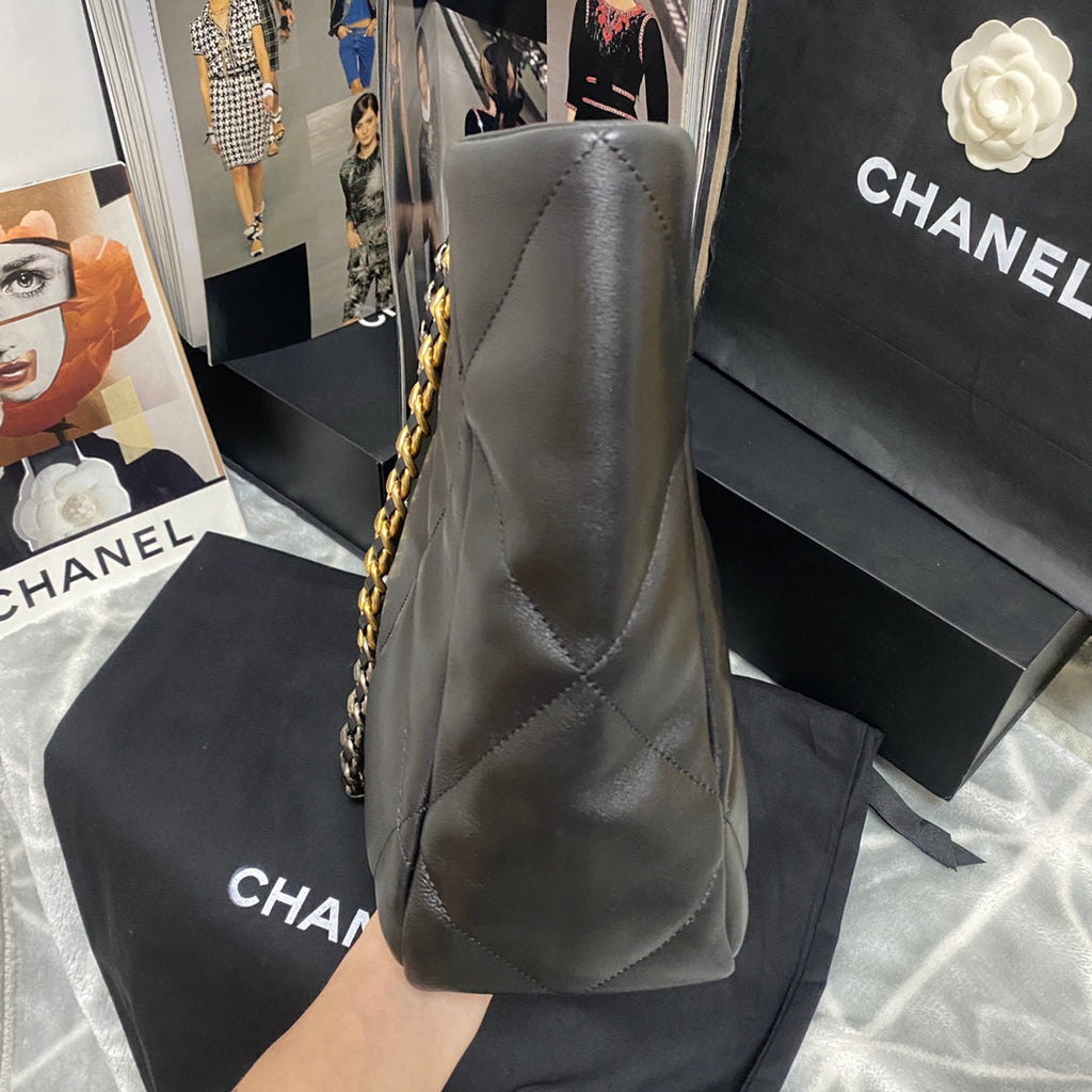 Chanel AS3660 19 Shopping Bag Lambskin Black
