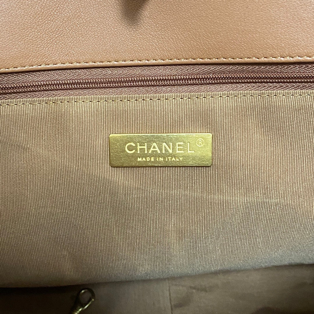 Chanel AS3660 19 Shopping Bag Lambskin Tan