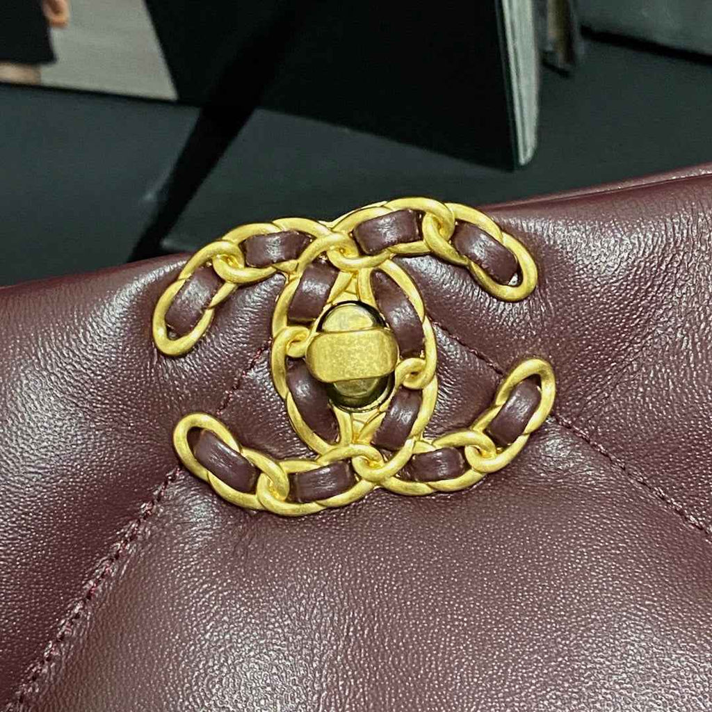 Chanel AS3660 19 Shopping Bag Lambskin Dark Brown