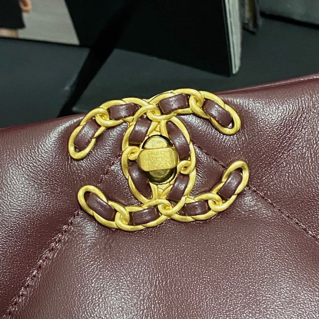 Chanel AS3660 19 Shopping Bag Lambskin Dark Brown