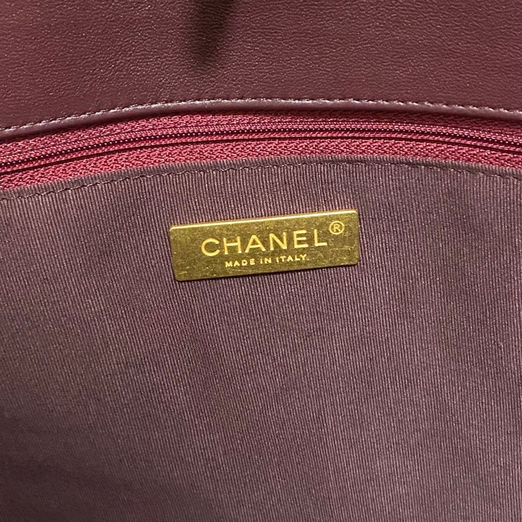 Chanel AS3660 19 Shopping Bag Lambskin Dark Brown
