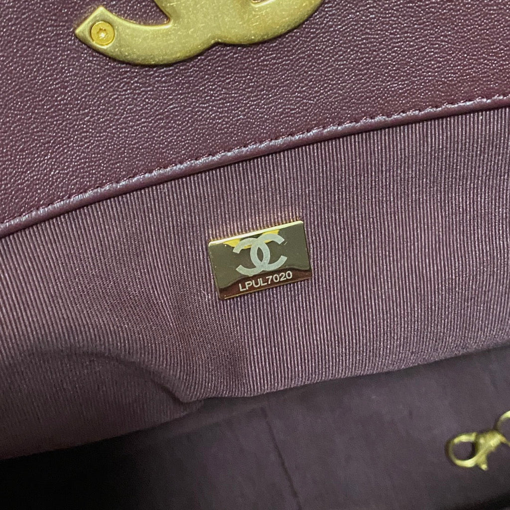 Chanel AS3660 19 Shopping Bag Lambskin Dark Brown