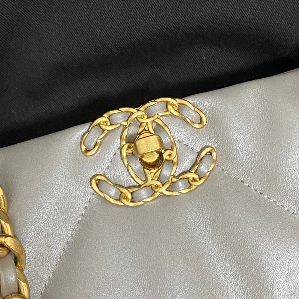 Chanel AS3660 19 Shopping Bag Lambskin Gray