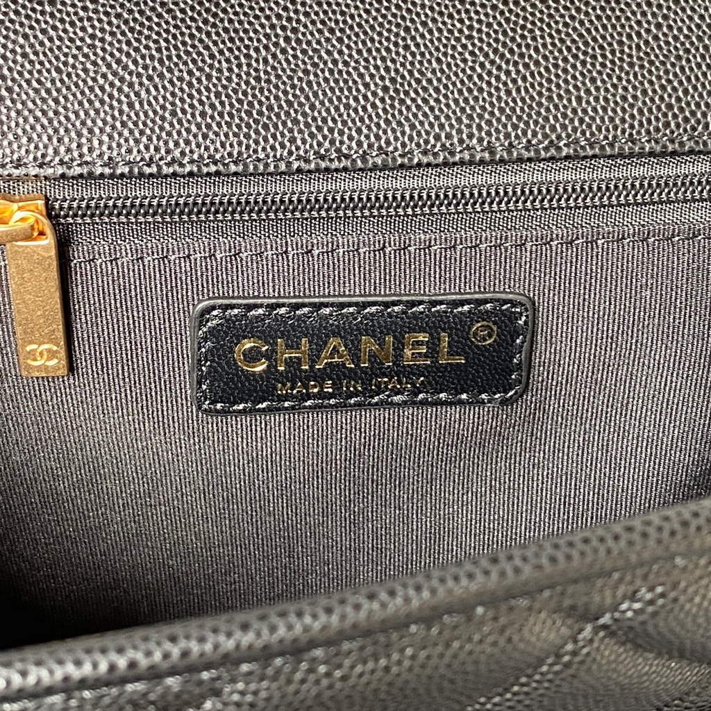 Chanel AS3662 Large Backpack Grained Calfskin gold-tone metal Black