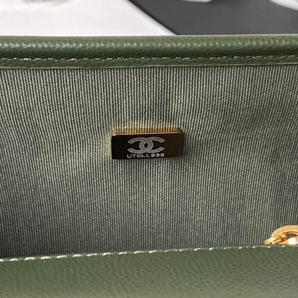 Chanel AS3662 Large Backpack Grained Calfskin gold-tone metal Green