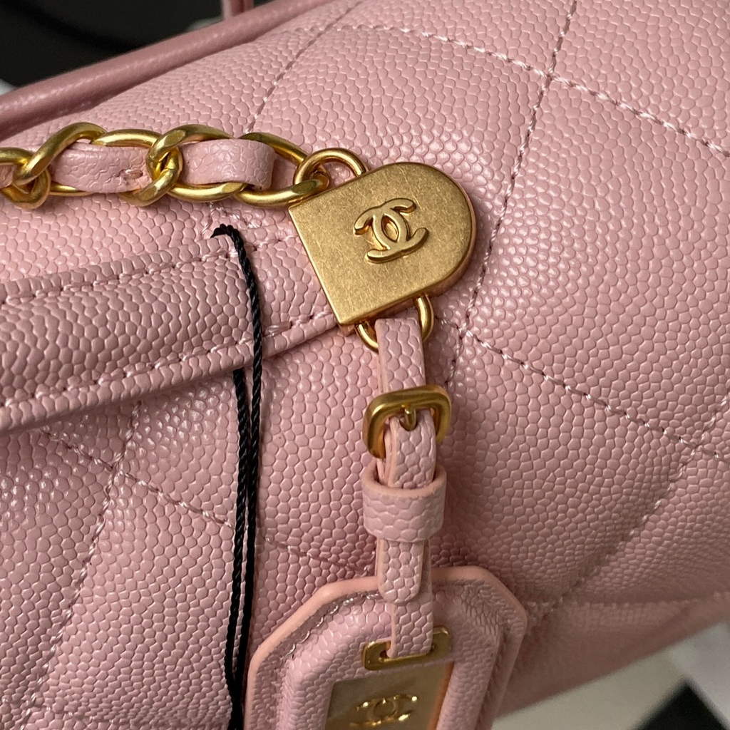 Chanel AS3662 Large Backpack Grained Calfskin gold-tone metal Pink