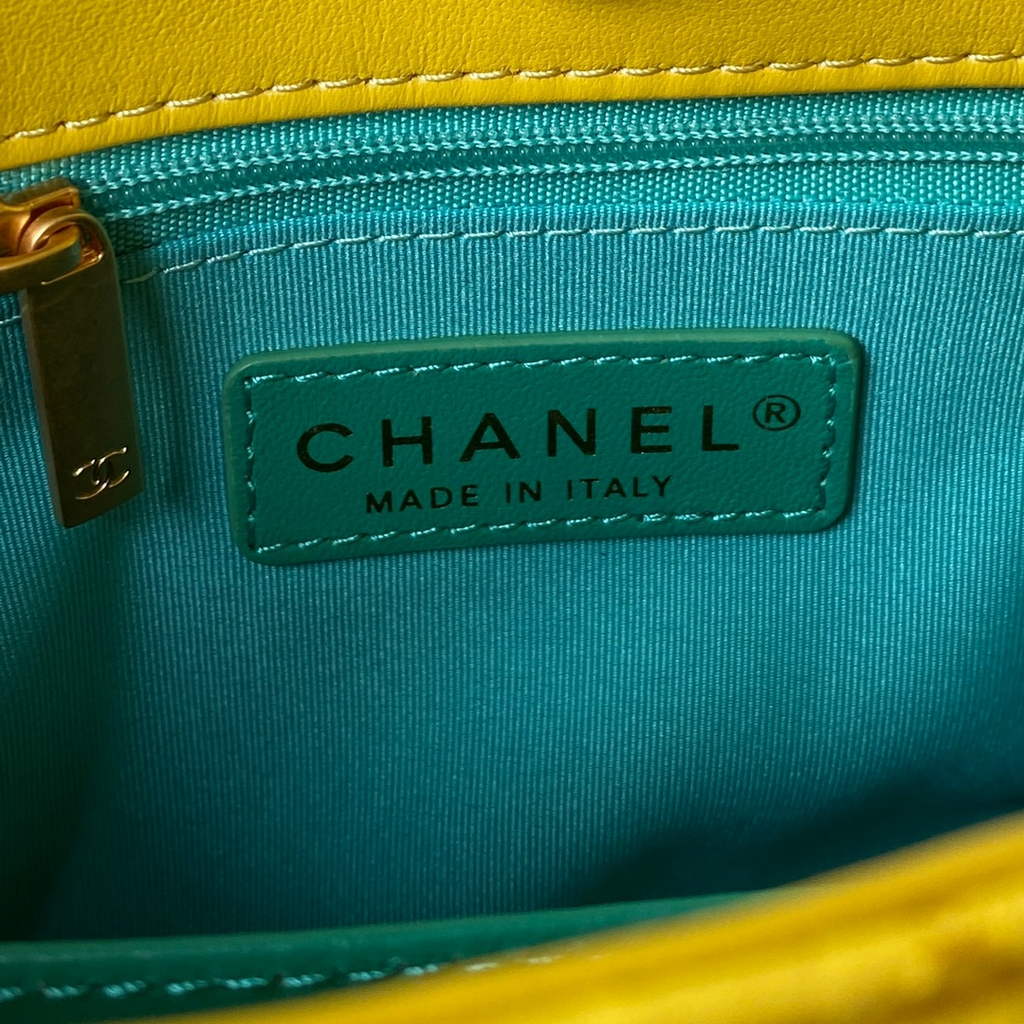Chanel AS3690 Hobo Bag Wool Jersey Yellow gold