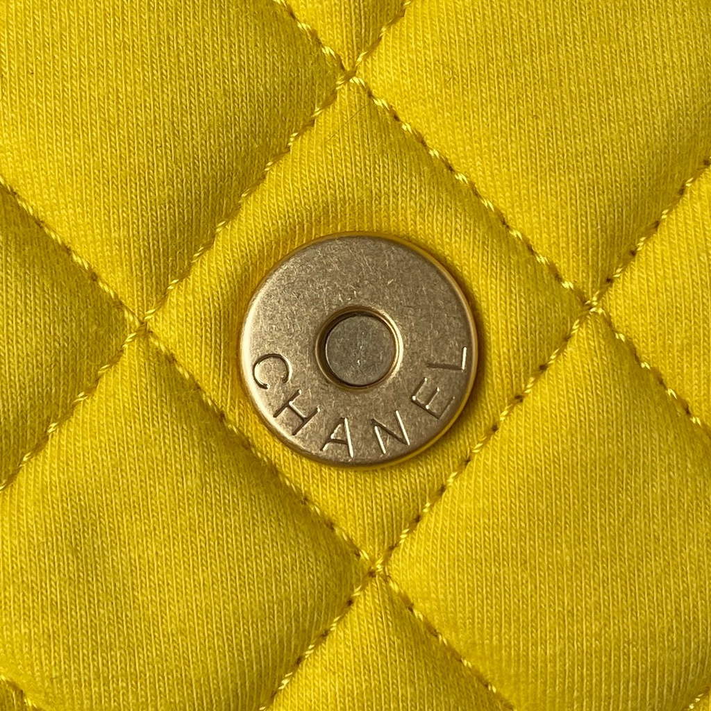Chanel AS3690 Hobo Bag Wool Jersey Yellow gold