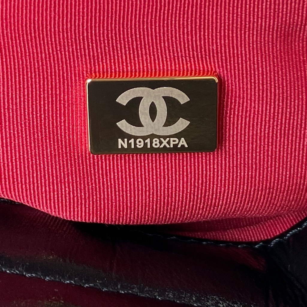Chanel AS3690 Hobo Bag Wool Jersey Black gold