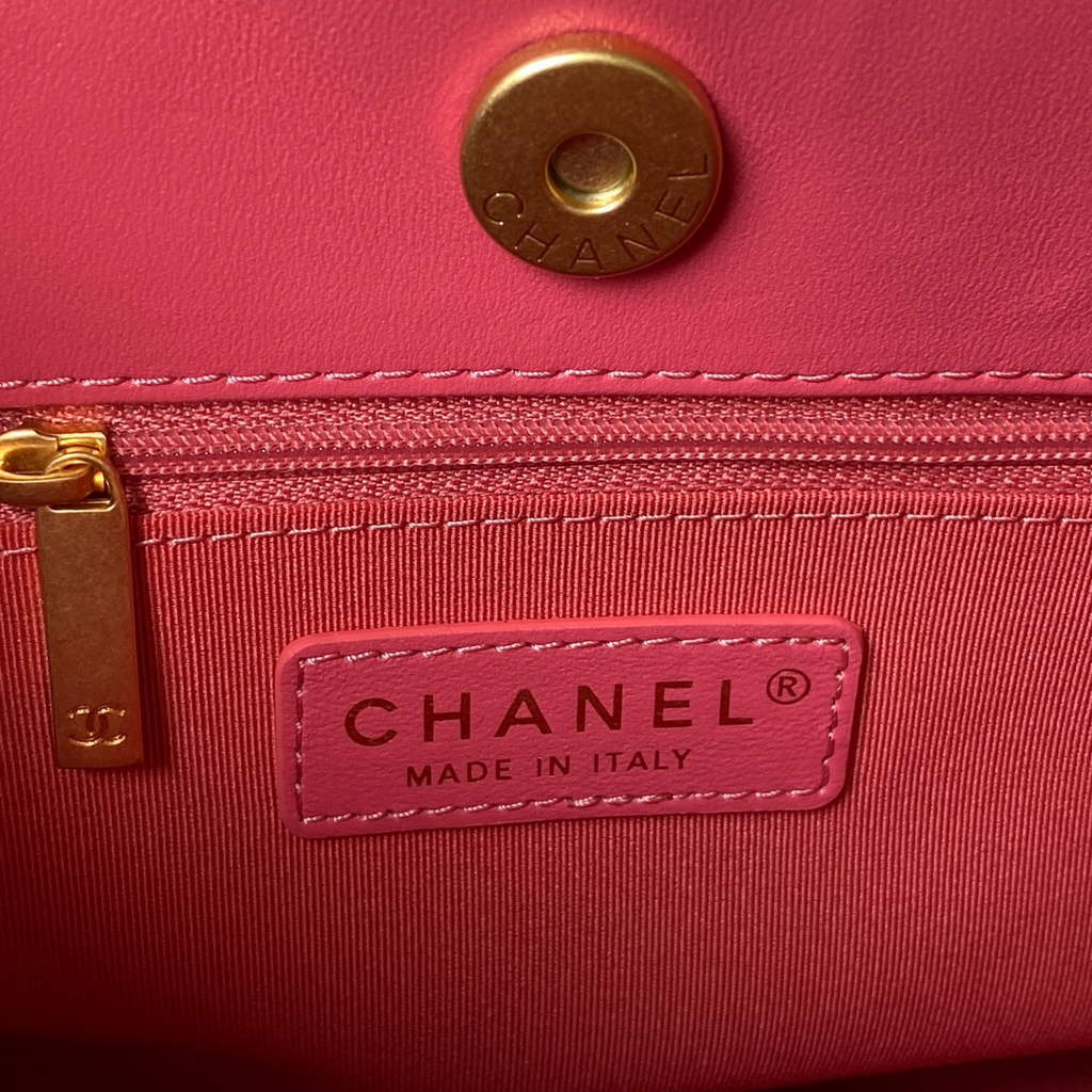 Chanel AS3690 Hobo Bag Wool Jersey Pink gold