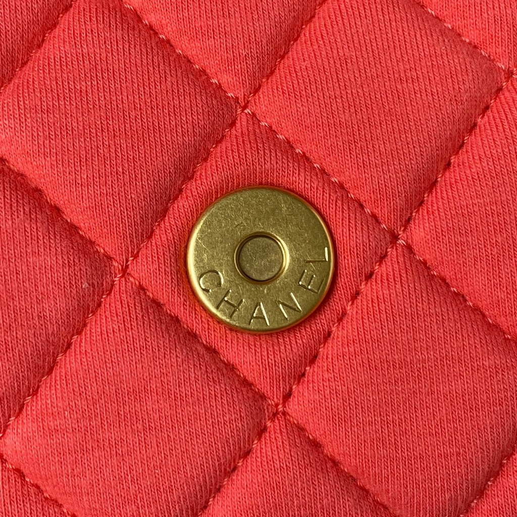 Chanel AS3690 Hobo Bag Wool Jersey Pink gold