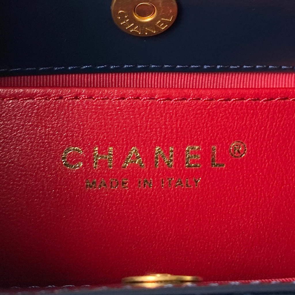 Chanel AS3710 Small Hobo Bag Shiny crumpled calfskin Navy Blue gold