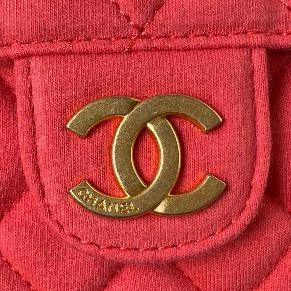 Chanel AS3710 Small Hobo Bag Wool Jersey Pink gold