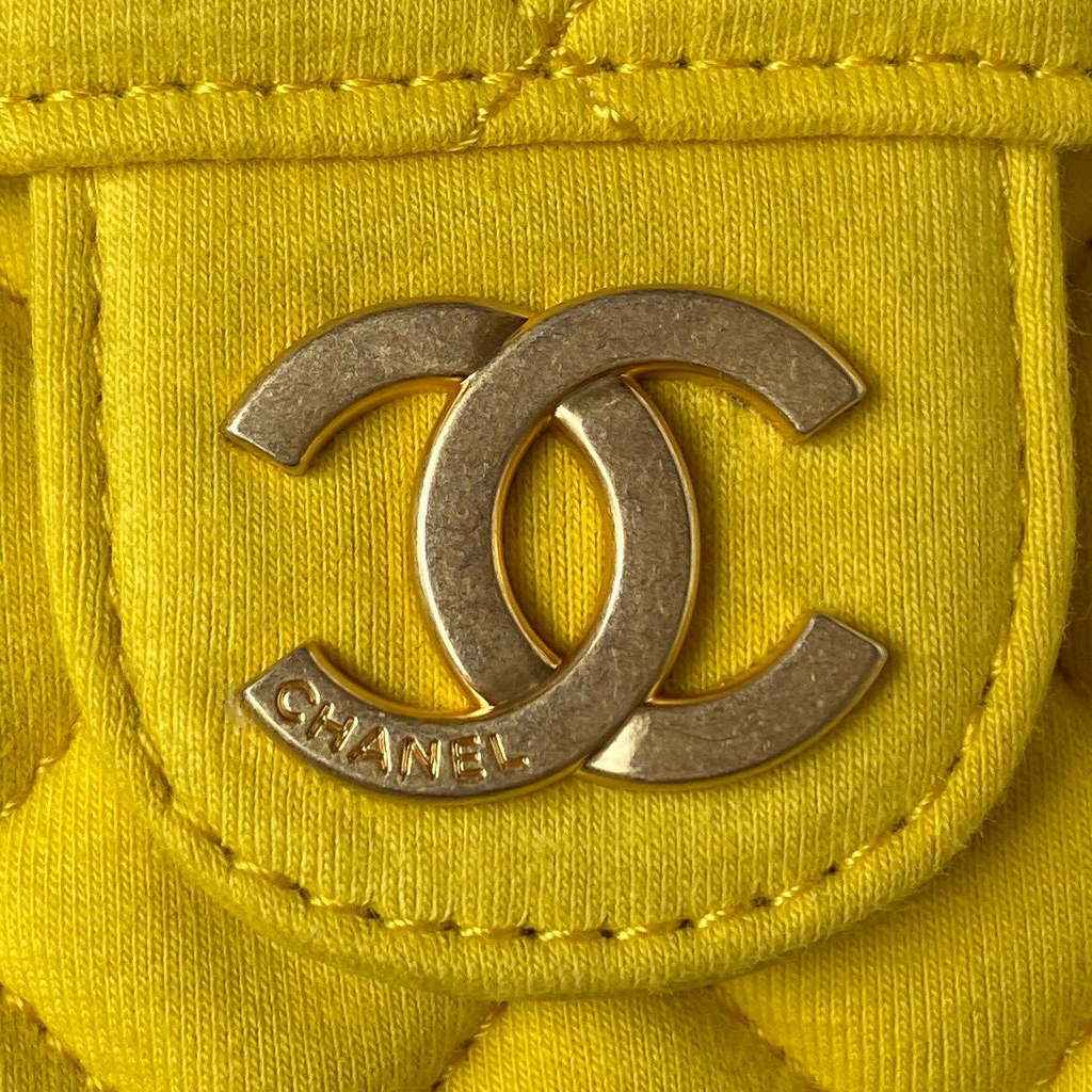 Chanel AS3710 Small Hobo Bag Wool Jersey Yellow gold