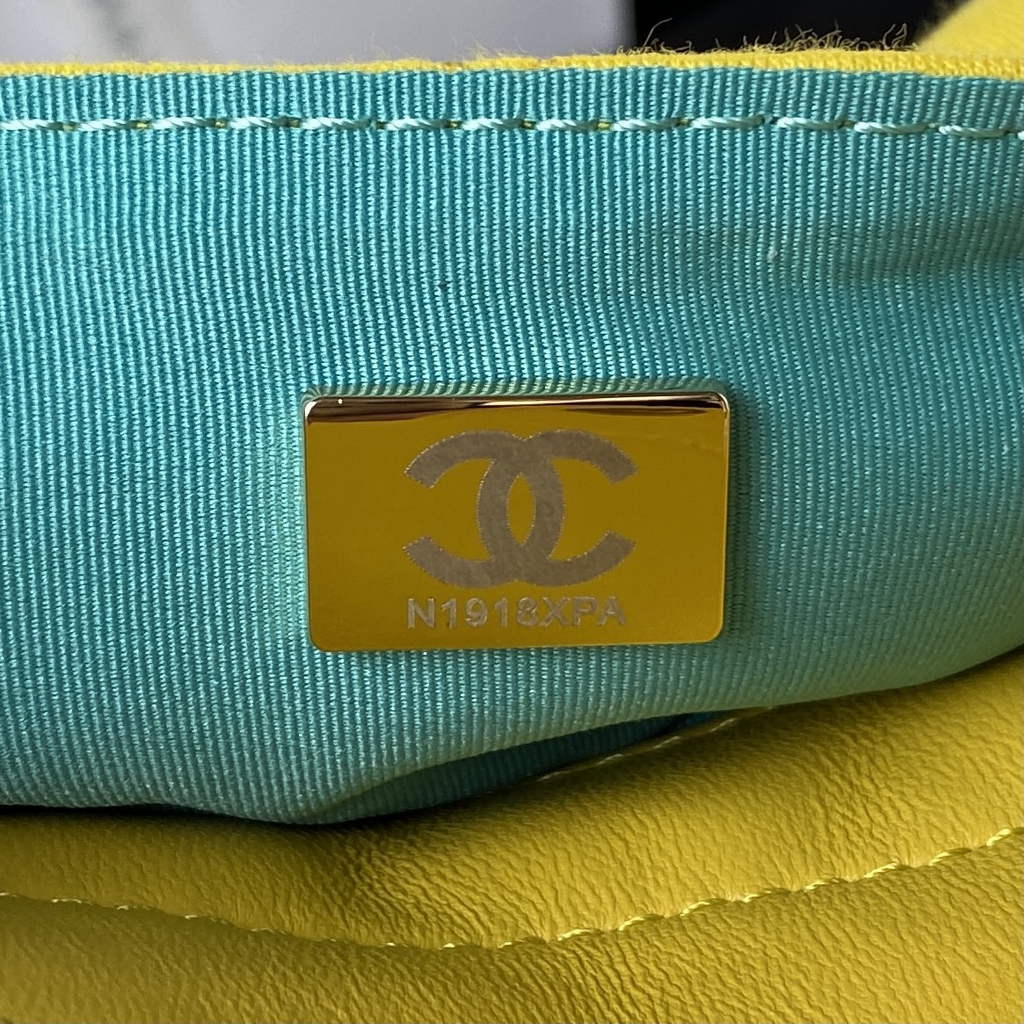 Chanel AS3710 Small Hobo Bag Wool Jersey Yellow gold