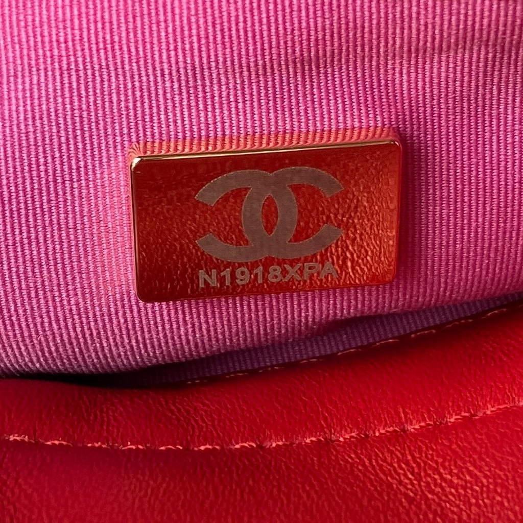 Chanel AS3710 Small Hobo Bag Wool Jersey Red gold