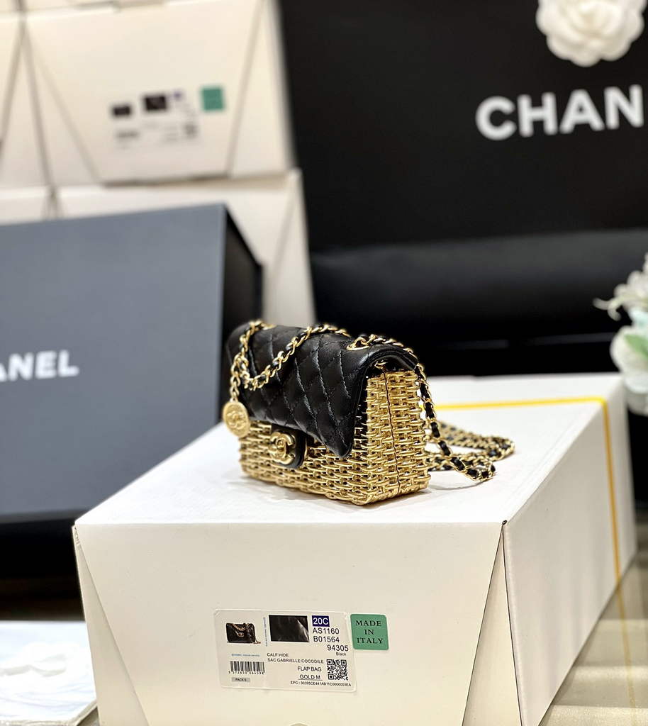 Chanel AS3713 Small Evening Bag Lambskin gold metal
