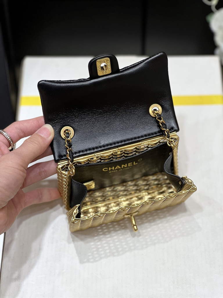 Chanel AS3713 Small Evening Bag Lambskin gold metal