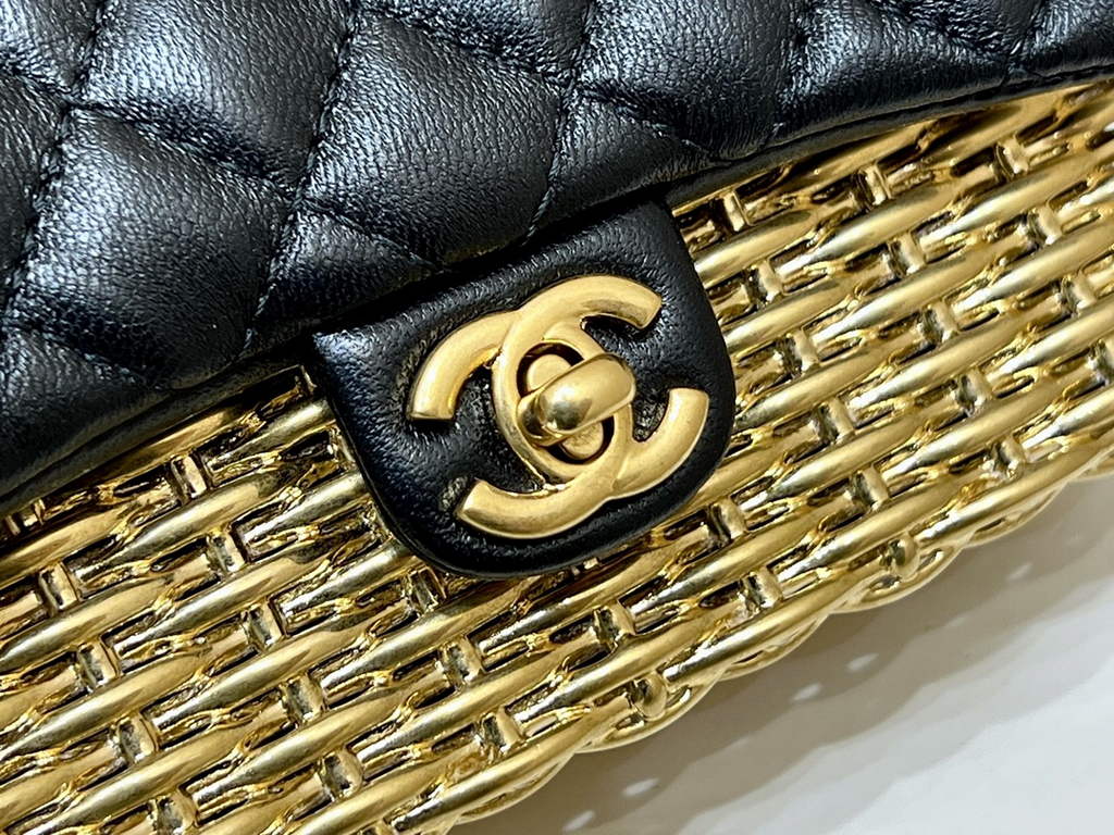 Chanel AS3713 Small Evening Bag Lambskin gold metal