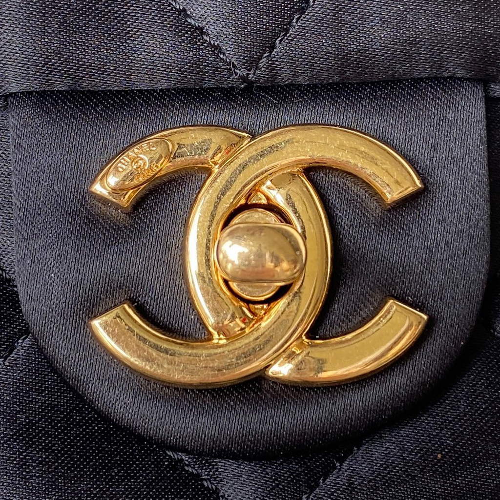 Chanel AS3749 Flap Bag with Top Handle Silk Black