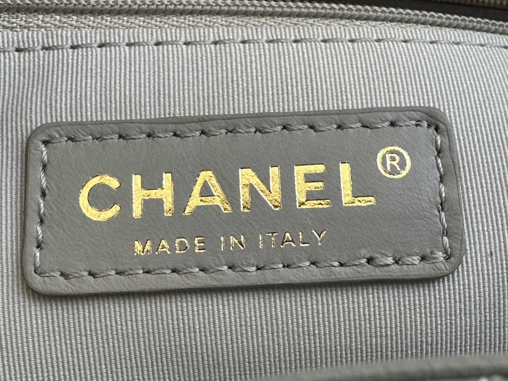 Chanel AS3777 Small flap bag Lambskin gold-tone metal Gray
